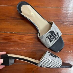 NWOB Ralph Lauren Fay LRL Logo Dress Heeled Sandals - Women’s 9 🧡🎀